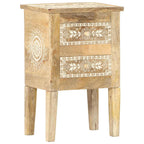 Comodino Dipinto a Mano 40x30x60 cm in Legno Massello di Mango