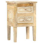 Comodino Dipinto a Mano 40x30x60 cm in Legno Massello di Mango