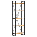 Libreria a 5 Ripiani 60x30x180 cm in Legno Massello di Mango