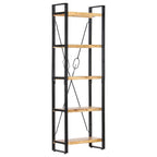 Libreria a 5 Ripiani 60x30x180 cm in Legno Massello di Mango