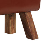 Panca Turnbock Vintage con Maniglie in Vera Pelle di Capra