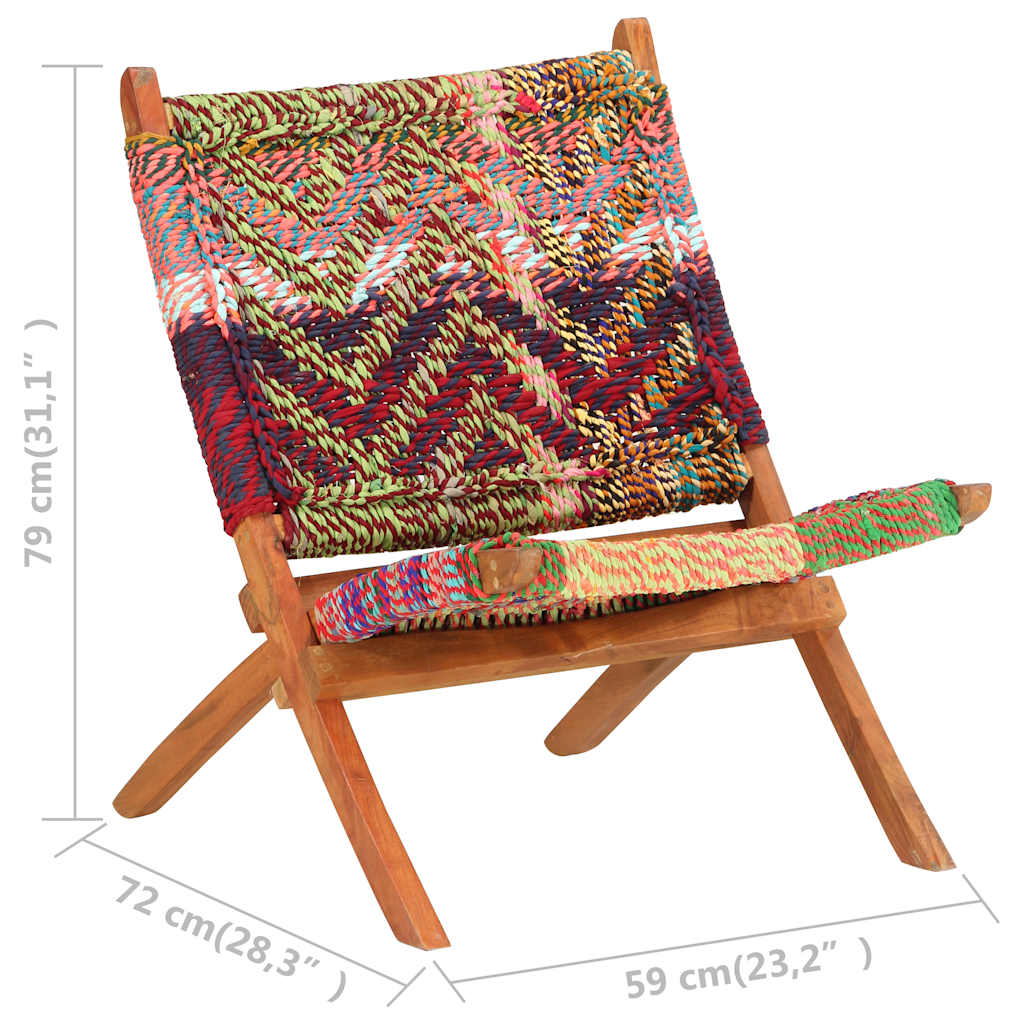 Sedia Chindi Pieghevole Multicolore in Tessuto