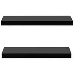 Mensole a Muro Galleggianti 2 pz Nere 60x20x3,8 cm