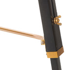 Lampada a Treppiede Nero e Oro in Massello di Teak 141 cm