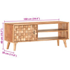 Mobile Porta TV 100x30x40 cm in Legno Massello di Acacia