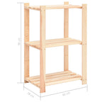 Scaffali a 3 Livelli 2 pz 60x38x90 cm in Massello Pino 150 kg