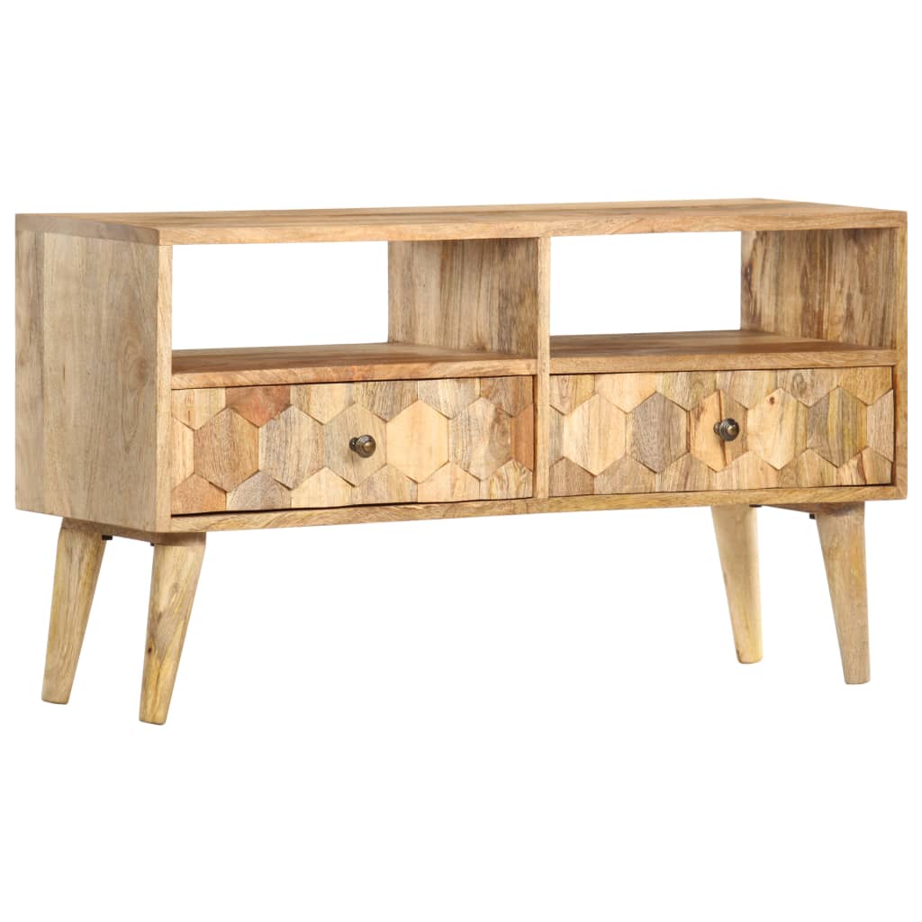 Mobile Porta TV 90x30x50 cm in Legno Massello di Mango
