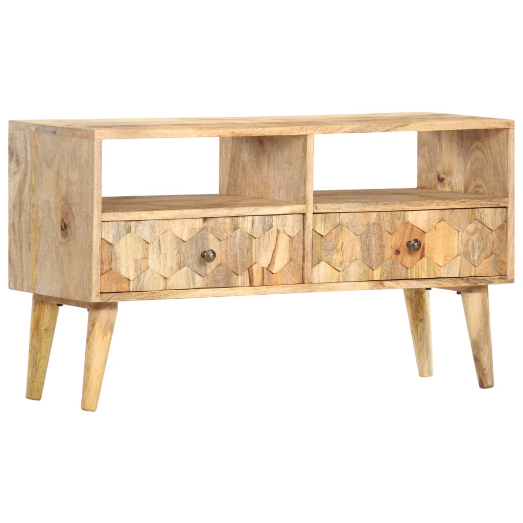 Mobile Porta TV 90x30x50 cm in Legno Massello di Mango