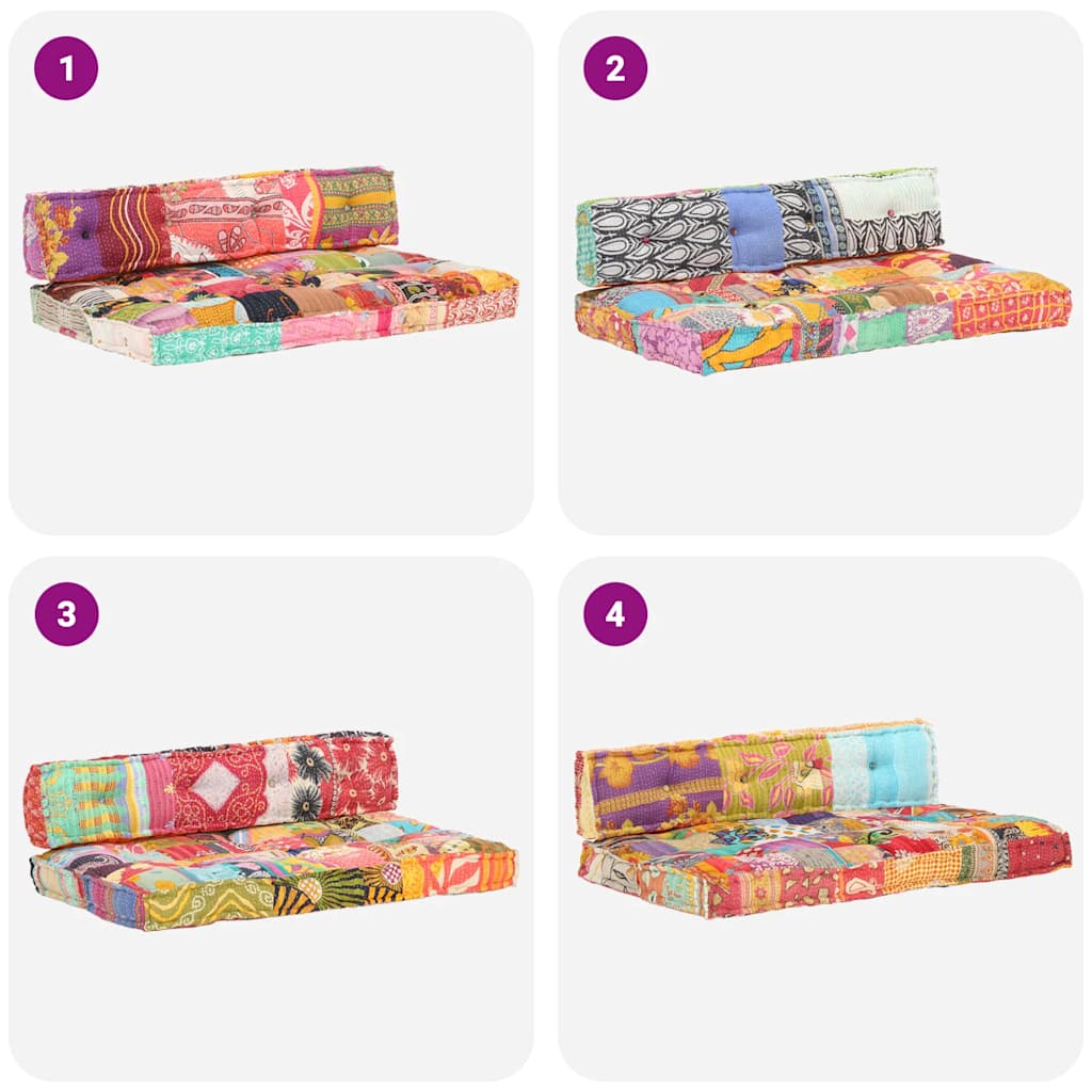Cuscino per Divani Pallet Multicolore in Tessuto Patchwork