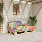 Cuscino per Divani Pallet Multicolore in Tessuto Patchwork