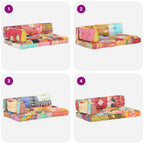 Cuscino per Divani Pallet Multicolore in Tessuto Patchwork