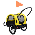 Rimorchio Bici per Animali Carrello Jogging 2in1 Giallo e Nero