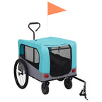 Rimorchio Bici per Animali Carrello Jogging 2in1 Blu e Grigio