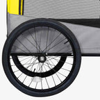 Rimorchio Bici Animali Carrello Jogging 2in1 Giallo e Grigio