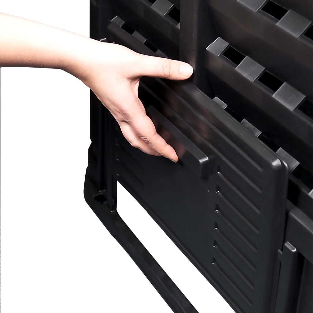Compostiera da Giardino Nera 93,3x93,3x113 cm 740 L