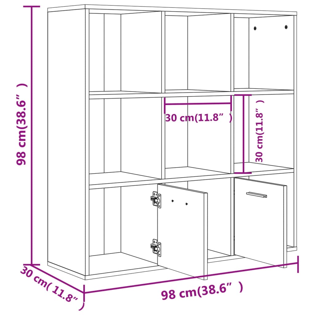 Libreria Rovere Sonoma 98x30x98 cm in Legno Multistrato
