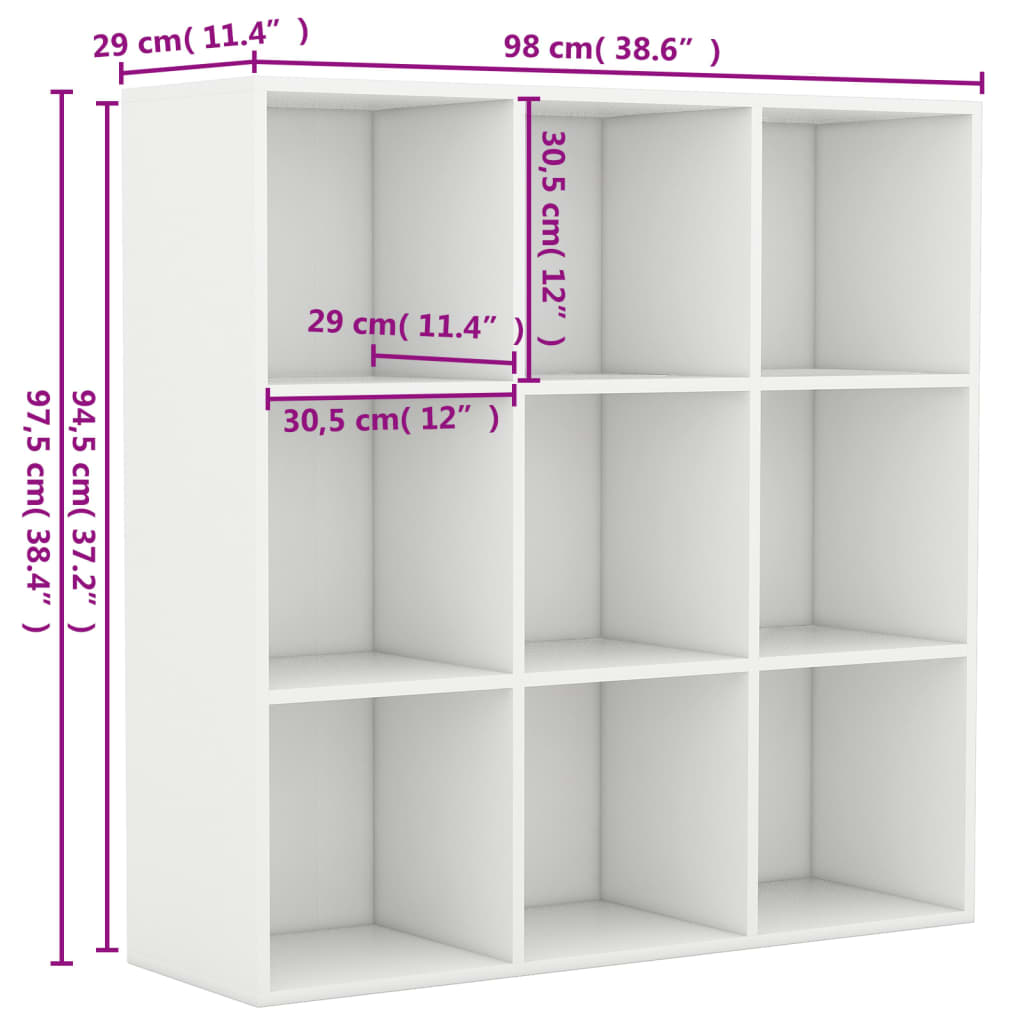 Libreria Bianca 98x29x97,5 cm in Legno Multistrato