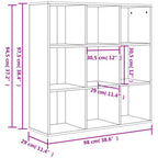 Libreria Grigio Cemento 98x29x97,5 cm in Legno Multistrato