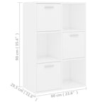 Armadietto Bianco 60x29,5x90 cm in Legno Ingegnerizzato
