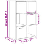 Armadietto Grigio Cemento 60x29,5x90 cm in Legno Multistrato