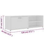 Mobile Porta TV Bianco 120x34x37 cm in Legno Multistrato