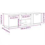 Mobile Porta TV Bianco 120x34x37 cm in Legno Multistrato