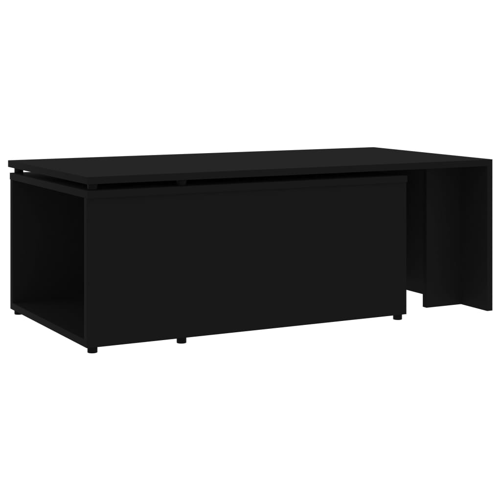 Tavolino da Salotto Nero 150x50x35 cm in Legno Multistrato