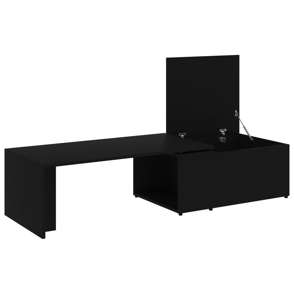 Tavolino da Salotto Nero 150x50x35 cm in Legno Multistrato