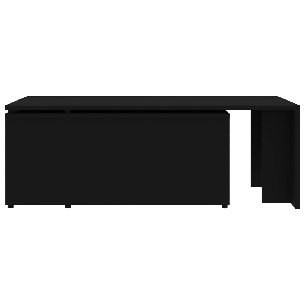 Tavolino da Salotto Nero 150x50x35 cm in Legno Multistrato