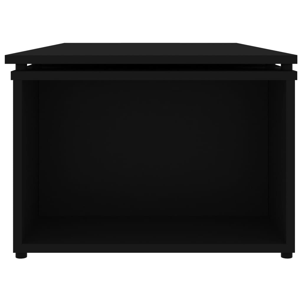 Tavolino da Salotto Nero 150x50x35 cm in Legno Multistrato