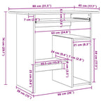 Scrivania Bianca 80x45x74 cm in Legno Multistrato