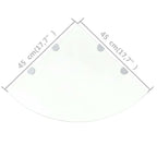 Scaffali Angolari 2 pz Supporti Cromati e Vetro Chiaro 45x45 cm