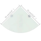 Scaffali Angolari 2 pz Supporti Cromati e Vetro Bianco 35x35 cm