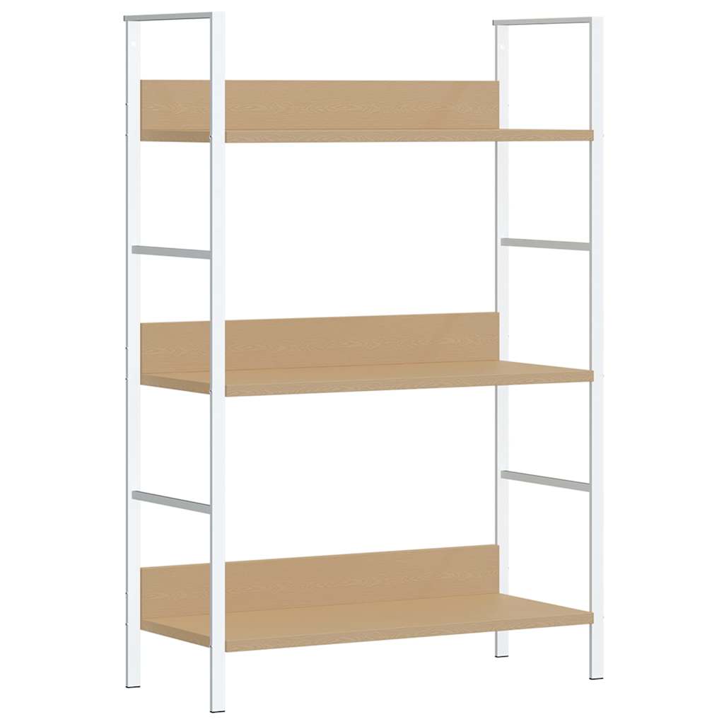 Scaffale Libri 3 Ripiani Rovere 60x27,6x90,5 Legno Multistrato