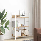 Scaffale Libri 3 Ripiani Rovere 60x27,6x90,5 Legno Multistrato