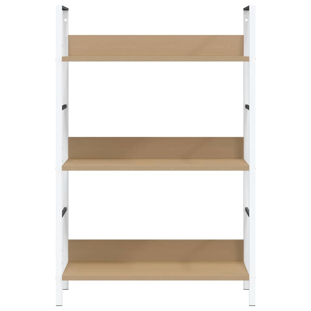 Scaffale Libri 3 Ripiani Rovere 60x27,6x90,5 Legno Multistrato