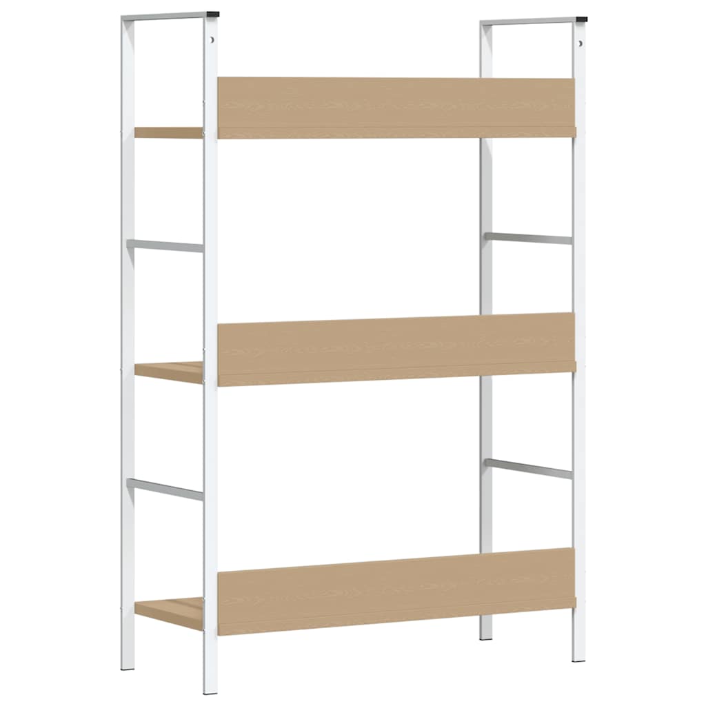 Scaffale Libri 3 Ripiani Rovere 60x27,6x90,5 Legno Multistrato