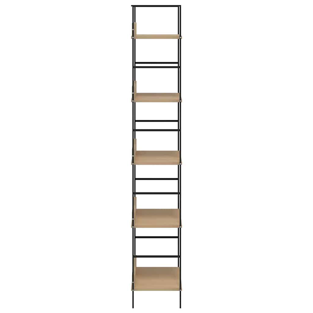 Scaffale Libri 5 Ripiani Rovere 60x27,6x158,5 Legno Multistrato