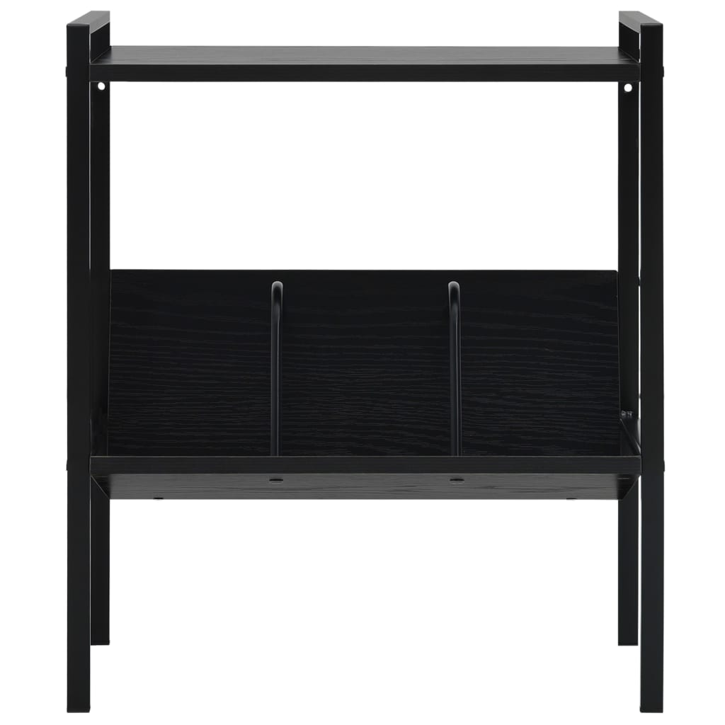 Scaffale Libri 2 Ripiani Nero 52x28x59 cm Legno Multistrato