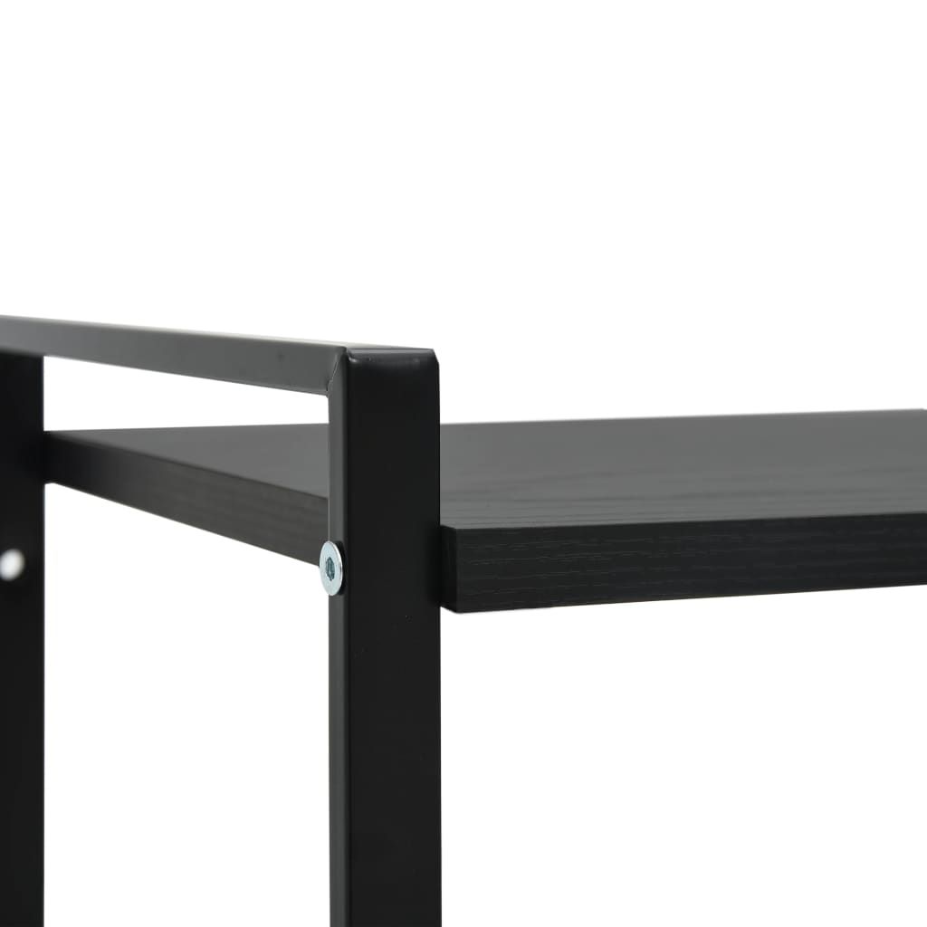Scaffale Libri 2 Ripiani Nero 52x28x59 cm Legno Multistrato