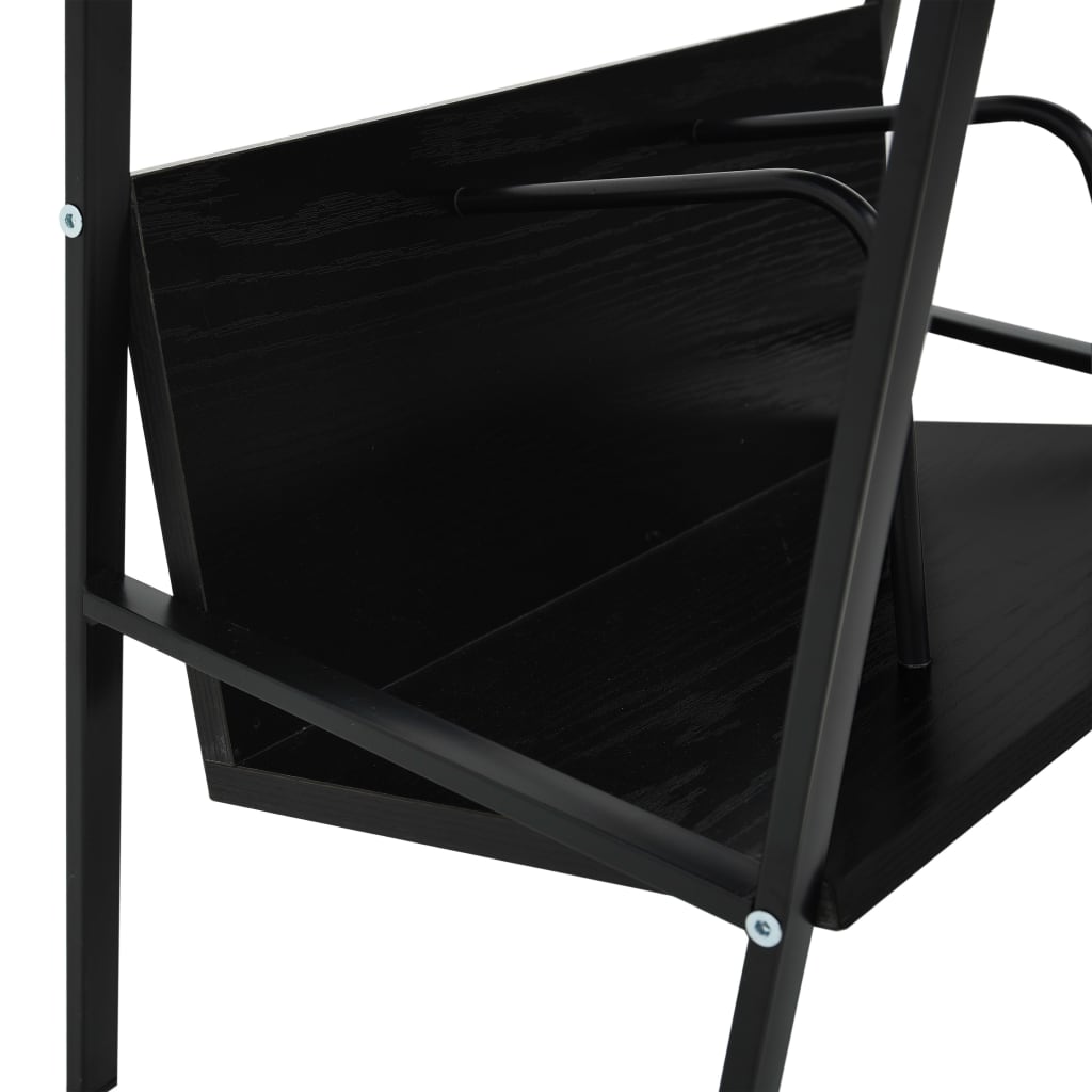 Scaffale Libri 2 Ripiani Nero 52x28x59 cm Legno Multistrato