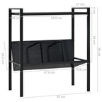 Scaffale Libri 2 Ripiani Nero 52x28x59 cm Legno Multistrato