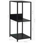 Scaffale Libri Piccolo Dritto Nero 33,5x39,6x79,7cm Multistrato