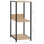 Libreria Piccola Dritta Nera Rovere 33,5x39,6x79,7 Multistrato
