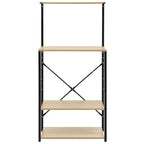 Mobile Microonde Nero e Rovere 60x39,6x123cm Legno Multistrato