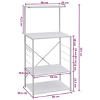 Mobile per Microonde Bianco 60x39,6x123 cm Legno Multistrato