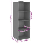 Organizer per Armadio da Appendere con 4 Ripiani 2 pz Tessuto