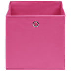 Scatole Portaoggetti con Coperchi 4pz Rosa 32x32x32 cm Tessuto