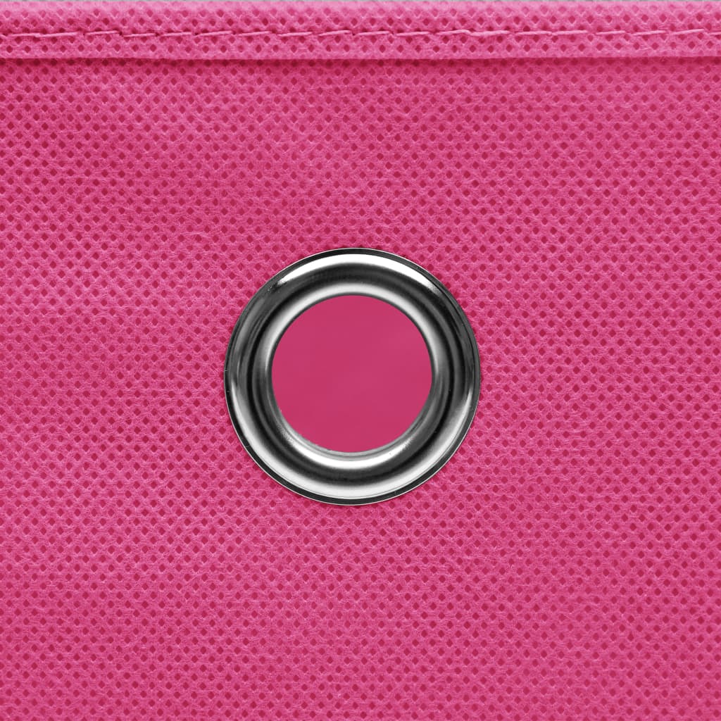 Scatole Portaoggetti con Coperchi 4pz Rosa 32x32x32 cm Tessuto