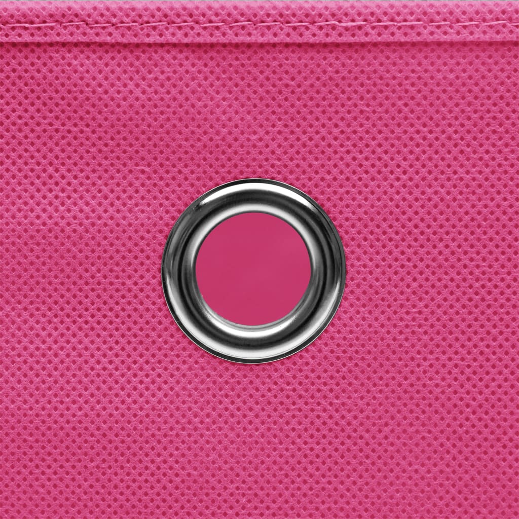 Scatole Portaoggetti con Coperchi 10pz Rosa 32x32x32 cm Tessuto